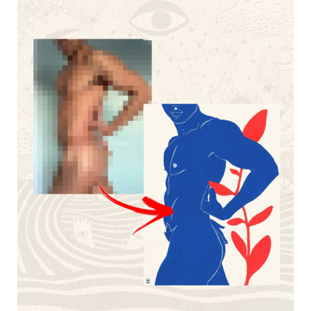 Commande: silhouette de la série Amor de Hombre 21x30 cm