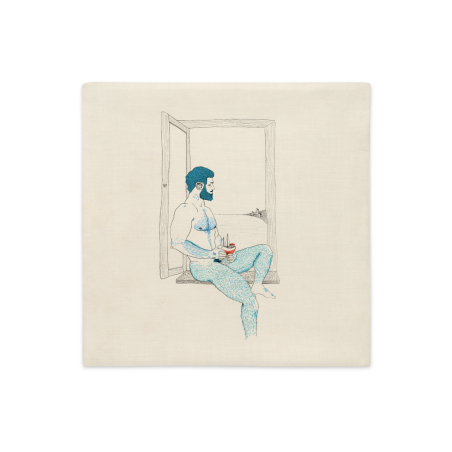 Oreiller La Ventana - œuvre d'art queer par l'artiste Bran Sólo. Acheter de l'art en ligne
