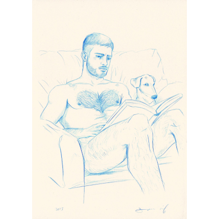 Un perro leyendo