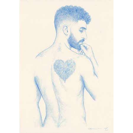 Corazón (n. 1) - œuvre d'art queer par l'artiste Bran Sólo. Acheter de l'art en ligne